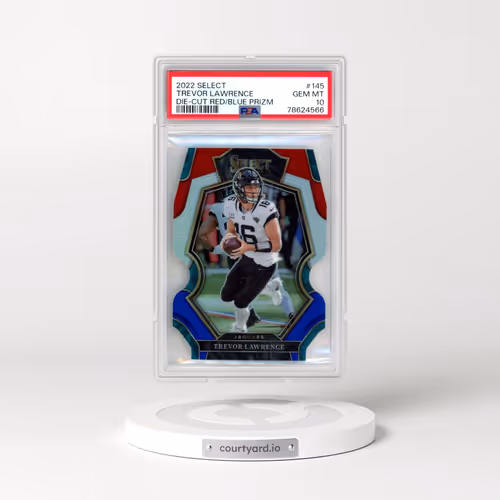 2022 Panini Select #145 Trevor Lawrence - Die-Cut Red/Blue Prizm (PSA 10 GEM MINT)