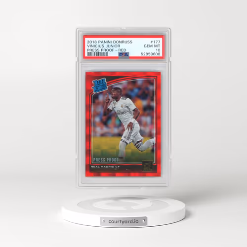 2018 Panini Donruss #177 Vinicius Junior - Press Proof-Red (PSA 10 GEM MINT)