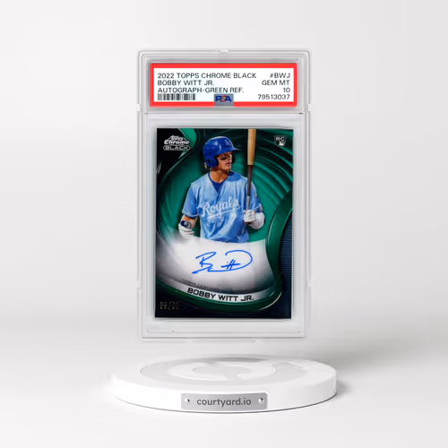 2022 Topps Chrome Black Autographs #BWJ Bobby Witt Jr. - Green Refractor (PSA 10 GEM MINT)