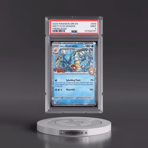 2025 Pokémon Dri EN-Destined Rivals #049 Misty's Gyarados - Prerelease (PSA 9 MINT)