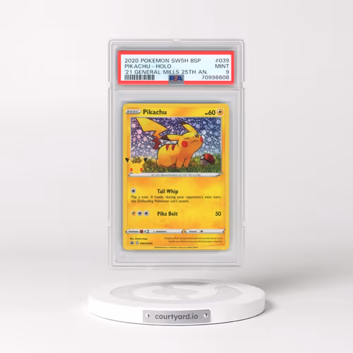 2020 Pokémon Swsh Black Star Promo #039 Pikachu - Holo 2021 General Mills 25th Anniversary (PSA 9 MI