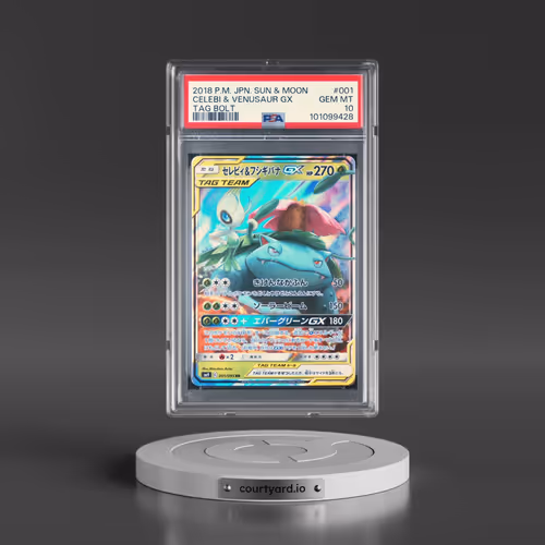 2018 Pokémon Sun & Moon Tag Bolt #001 Celebi & Venusaur GX - Holo (PSA 10 GEM MINT)