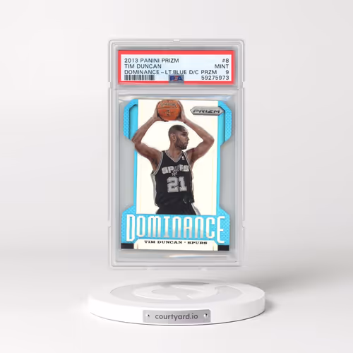 2013 Panini Prizm Dominance #8 Tim Duncan - Light Blue Die-Cut Prizm (PSA 9 MINT)