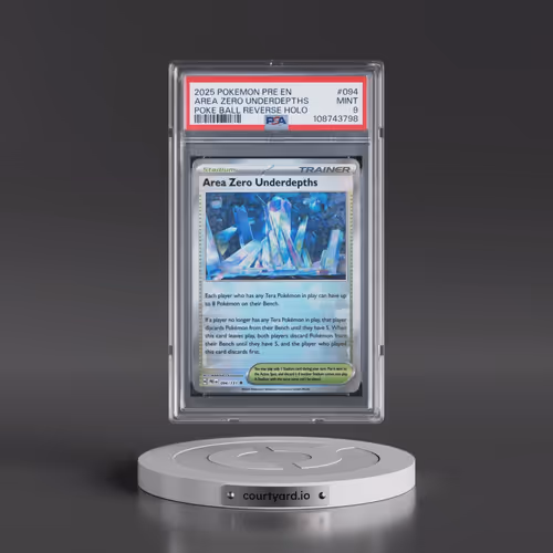 2025 Pokémon Pre EN-Prismatic Evolutions #094 Area Zero Underdepths - Reverse Holo Poke Ball (PSA 9