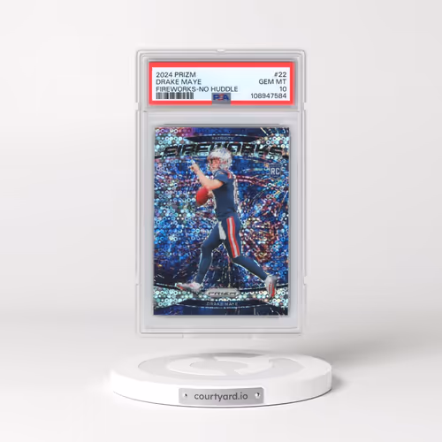 2024 Panini Prizm Fireworks #22 Drake Maye - No Huddle (PSA 10 GEM MINT)