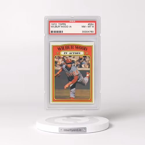 1972 Topps #554 Wilbur Wood - In Action (PSA 8 NM-MT)