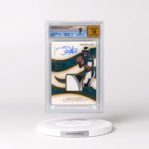2020 Panini Immaculate Collection #107 Jalen Hurts - Patch Autograph (BGS 9 MINT)
