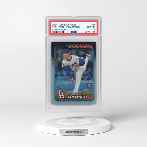 2024 Topps Chrome #18 Yoshinobu Yamamoto - Refractor (PSA 8 NM-MT)