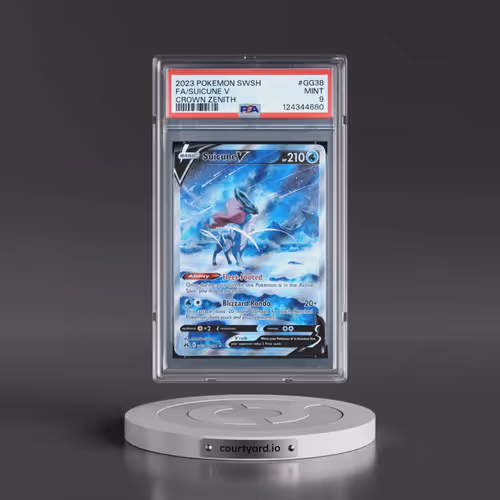 2023 Pokémon Sword and Shield Crown Zenith #GG38 Suicune V - Holo Full Art (PSA 9 MINT)