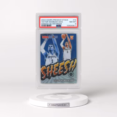 2023 Panini Hoops Premium Stock Sheesh #12 Victor Wembanyama - Silver Prizm (PSA 8 NM-MT)