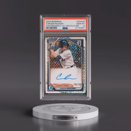 2024 Bowman Chrome Prospect Autographs #CPACR Carson Rucker - Speckle Refractor (PSA 10 GEM MINT)
