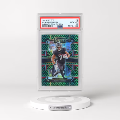 2023 Panini Select #4 Bijan Robinson - Dragon Scale Prizm (PSA 10 GEM MINT)