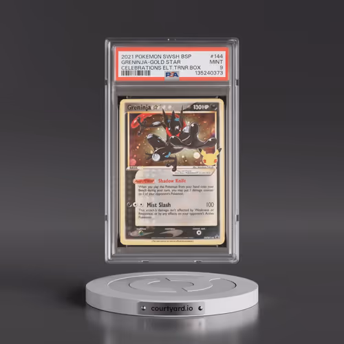 2021 Pokémon Swsh Black Star Promo #144 Greninja-Gold Star - Celebrations Elite Trainer Box (PSA 9 M