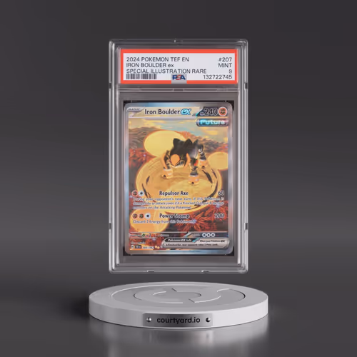 2024 Pokémon Tef EN-Temporal Forces #207 Iron Boulder EX - Holo Special Illustration Rare (PSA 9 MIN