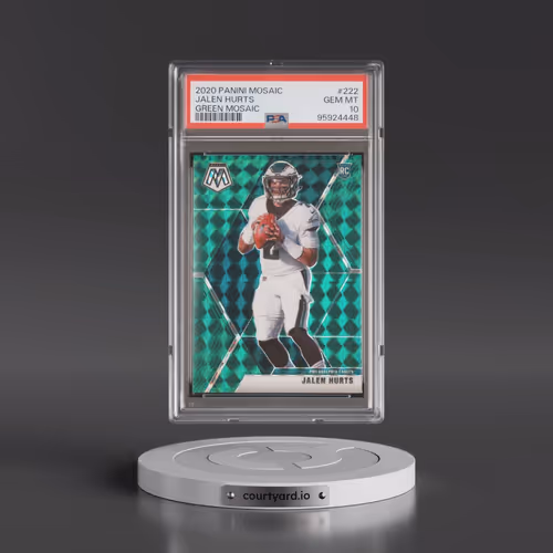 2020 Panini Mosaic #222 Jalen Hurts - Green Mosaic (PSA 10 GEM MINT)