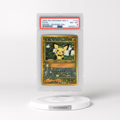 2000 Pokémon Neo 2 Promo #172 Pichu - Reverse Foil (PSA 8 NM-MT)