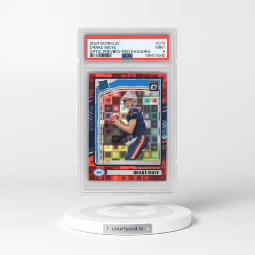 2024 Panini Donruss #379 Drake Maye - Optic Preview-Red Pandora (PSA 9 MINT)