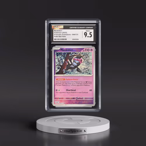 2025 Pokémon Pre EN-Prismatic Evolutions #044 Munkidori - Reverse Holo Poke Ball (CGC 9.5 MINT+)