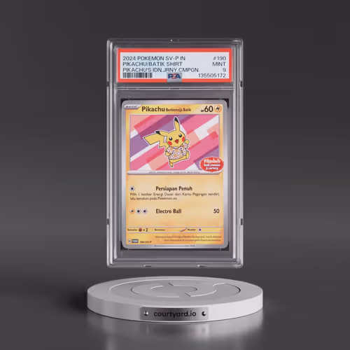 2024 Pokémon SV-P Promo #190 Pikachu in Batik Shirt - Pikachu's Indonesia Journey Campaign (PSA 9 MI