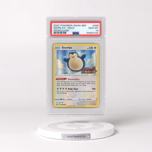 2020 Pokémon Swsh Black Star Promo #068 Snorlax - Holo Prerelease (PSA 10 GEM MINT)
