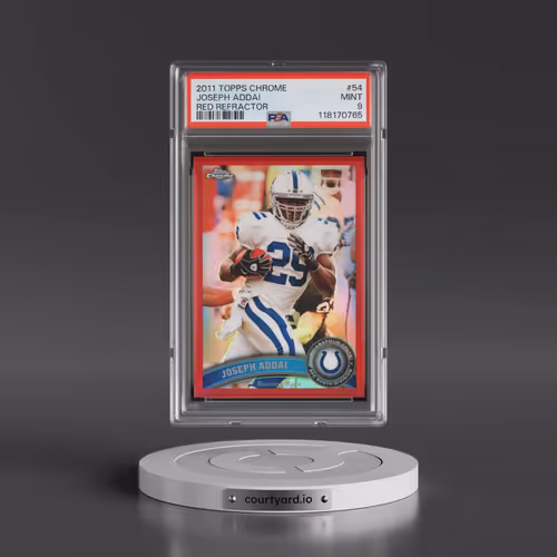 2011 Topps Chrome #54 Joseph Addai - Red Refractor (PSA 9 MINT)