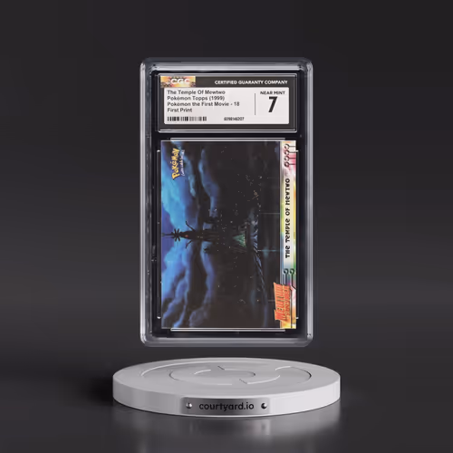 1999 Pokémon the First Movie #18 The Temple Of Mewtwo - First Print (Blue Topps Logo) (CGC 7 NM)