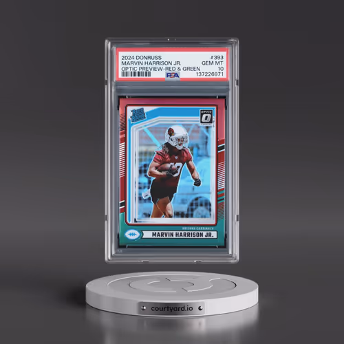 2024 Panini Donruss #393 Marvin Harrison Jr. - Optic Preview-Red & Green (PSA 10 GEM MINT)