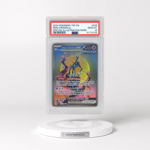 2024 Pokémon Tef EN-Temporal Forces #206 Iron Crown EX - Holo Special Illustration Rare (PSA 10 GEM MINT)