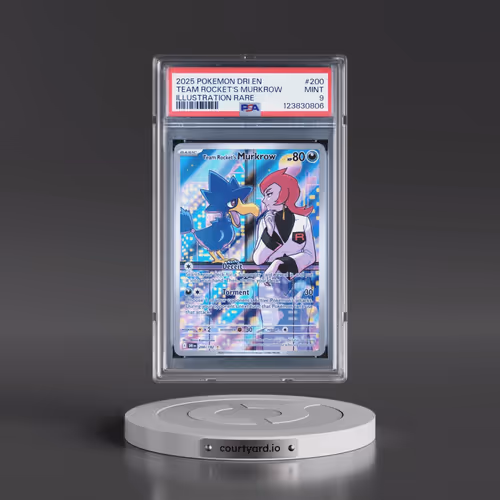 2025 Pokémon Dri EN-Destined Rivals #200 Team Rocket's Murkrow - Illustration Rare (PSA 9 MINT)