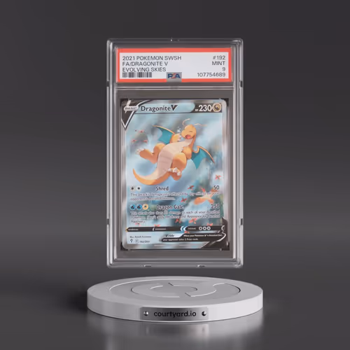 2021 Pokémon Sword & Shield Evolving Skies #192 Dragonite V - Holo Full Art (PSA 9 MINT)