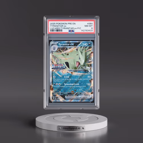 2025 Pokémon Pre EN-Prismatic Evolutions #064 Tyranitar EX - Holo Lucario EX & Tyranitar EX Premium