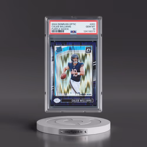 2024 Panini Donruss Optic #201 Caleb Williams - Purple Shock (PSA 10 GEM MINT)