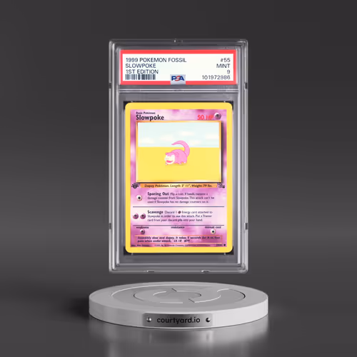 1999 Pokémon Fossil #55 Slowpoke - 1st Edition (PSA 9 MINT)