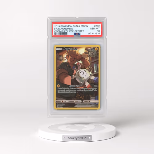 2019 Pokémon Sun & Moon Cosmic Eclipse #242 Magnemite - Full Art Secret (PSA 10 GEM MINT)