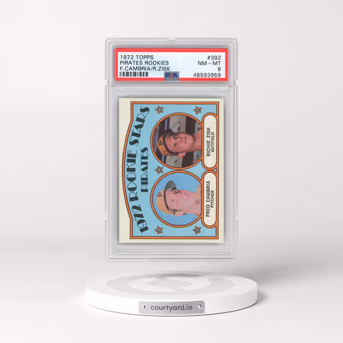 1972 Topps #392 Pirates Rookies - F.Cambria/R.Zisk (PSA 8 NM-MT)