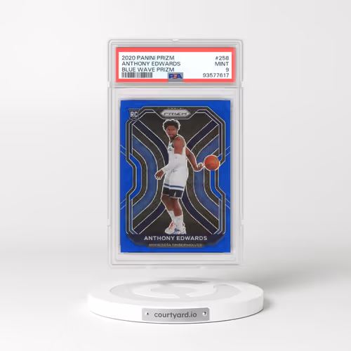 2020 Panini Prizm #258 Anthony Edwards - Blue Wave Prizm (PSA 9 MINT)