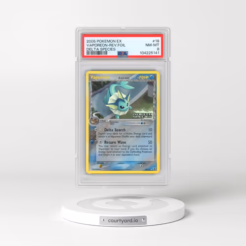 2005 Pokémon EX Delta Species #18 Vaporeon - Reverse Foil (PSA 8 NM-MT)