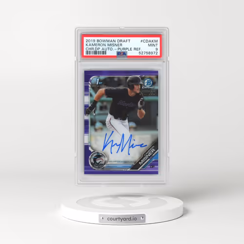 2019 Bowman Draft Chrome Draft Picks Autograph #CDAKM Kameron Misner - Purple Refractor (PSA 9 MINT)