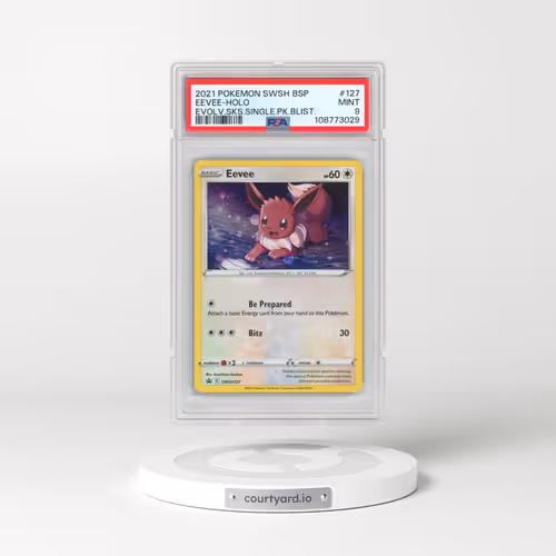 2021 Pokémon Swsh Black Star Promo #127 Eevee - Holo Evolving Skies Single Pack Blisters (PSA 9 MINT
