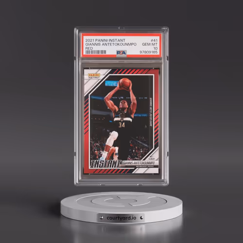 2021 Panini Instant #41 Giannis Antetokounmpo - Red (PSA 10 GEM MINT)
