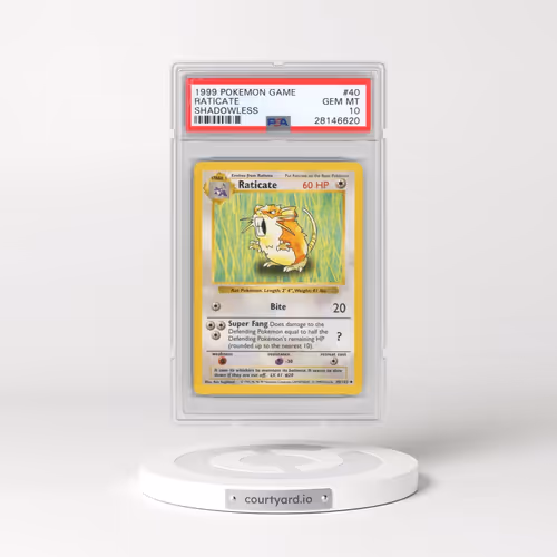 1999 Pokémon Game #40 Raticate - Shadowless (PSA 10 GEM MINT)