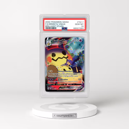 2022 Pokémon Sword & Shield Brilliant Stars #TG17 Mimikyu Vmax - Full Art (PSA 10 GEM MINT)