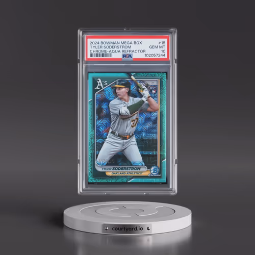 2024 Bowman Mega Box Chrome #15 Tyler Soderstrom - Aqua Refractor (PSA 10 GEM MINT)