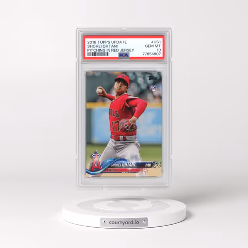 2018 Topps Update #US1 Shohei Ohtani - Pitching in Red Jersey (PSA 10 GEM MINT)