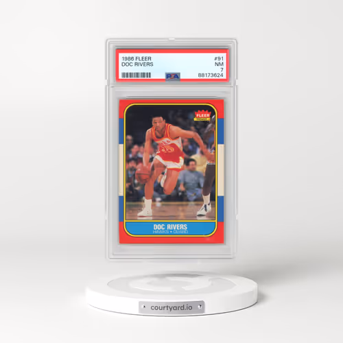 1986 Fleer #91 Doc Rivers (PSA 7 NM)