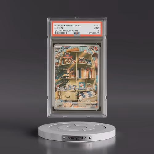 2024 Pokémon Tef EN-Temporal Forces #167 Litten - Illustration Rare (PSA 9 MINT)
