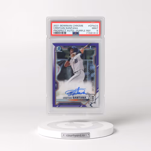 2021 Bowman Chrome Prospect Autographs #CPACS Cristian Santana - Purple Refractor (PSA 9 MINT)