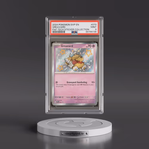 2024 Pokémon Svp EN-SV Black Star Promo #070 Greavard - Paldean Fates Tech Sticker Collection (PSA 9