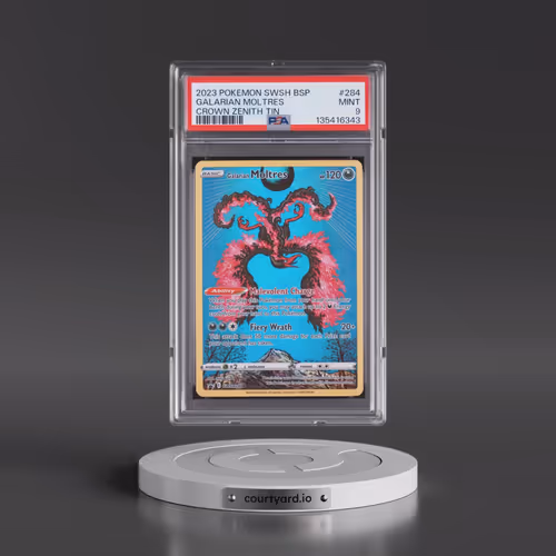 2023 Pokémon Swsh Black Star Promo #284 Galarian Moltres - Crown Zenith Tin (PSA 9 MINT)