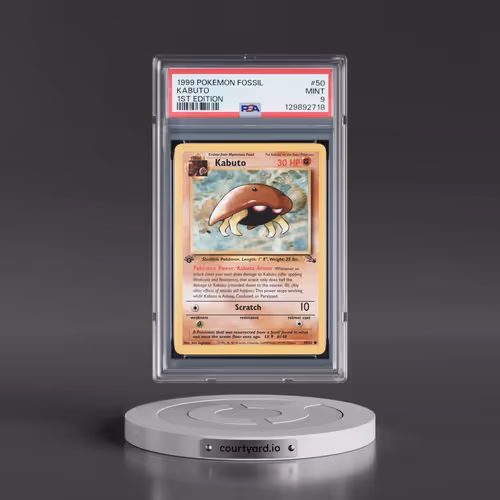 1999 Pokémon Fossil #50 Kabuto - 1st Edition (PSA 9 MINT)